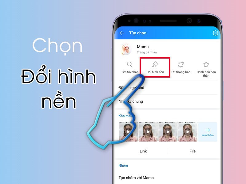 Chọn "Đổi hình nền"