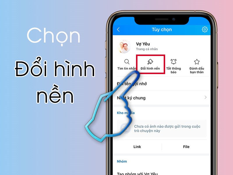 Chọn "Đổi hình nền" trên iOS