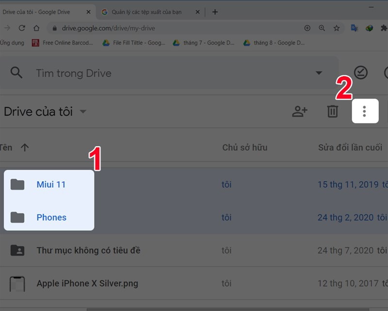 Chọn file cần tải trên Google Drive