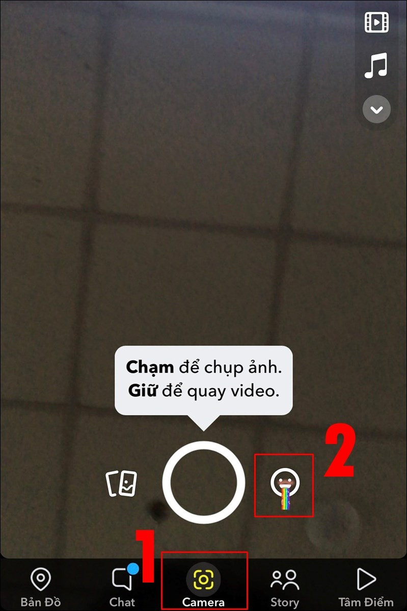 Chọn filter trên Snapchat