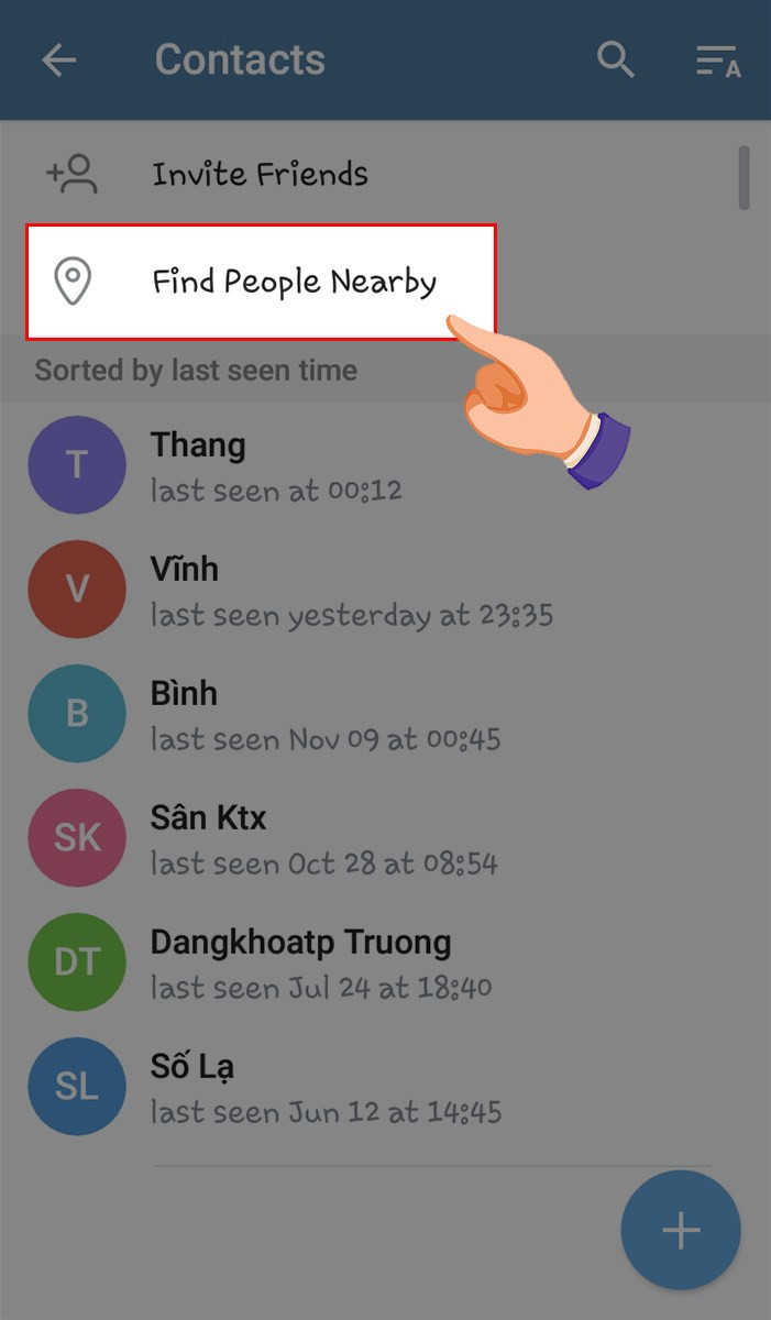 Chọn Find People Nearby