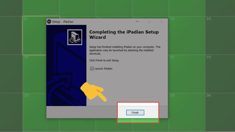 Chọn Finish để hoàn tất cài đặt iPadian