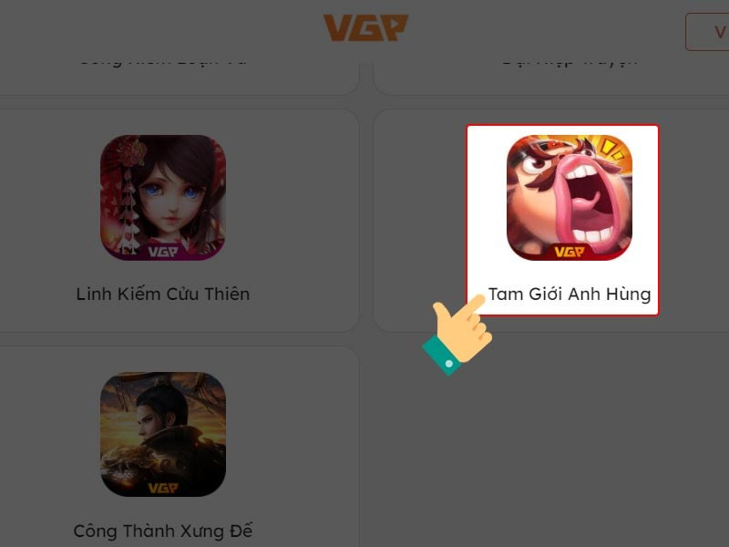 Chọn game Tam Giới Anh Hùng