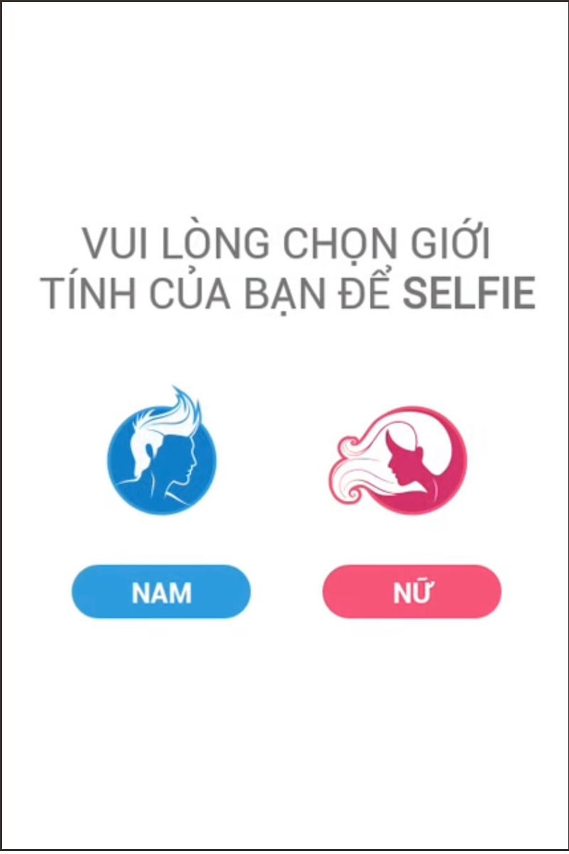 Chọn giới tính trên FaceArt