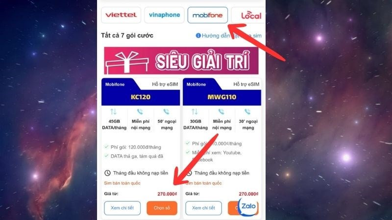 Chọn gói cước sim MobiFone trả sau