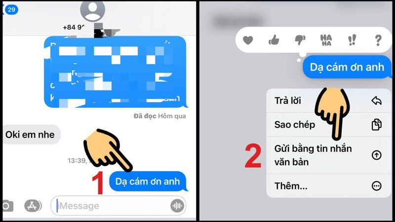 Chọn gửi bằng SMS