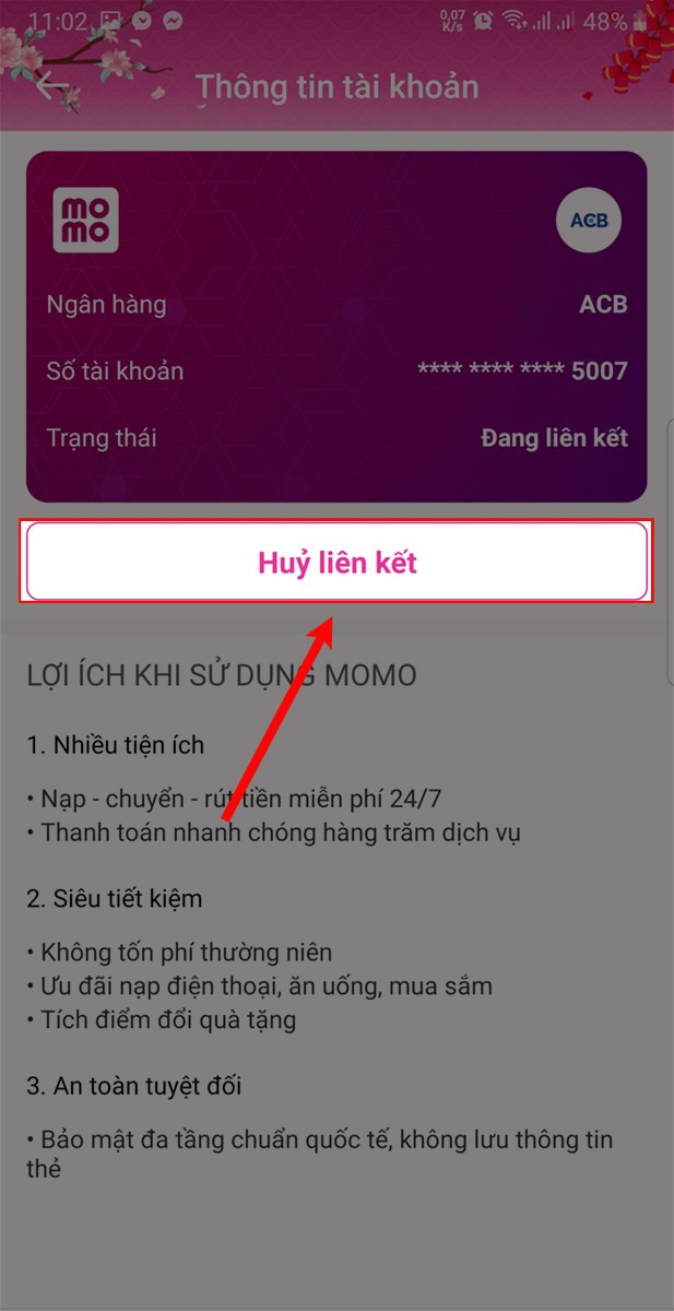 Chọn Hủy liên kết.