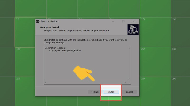 Chọn Install để cài đặt iPadian lên máy tính