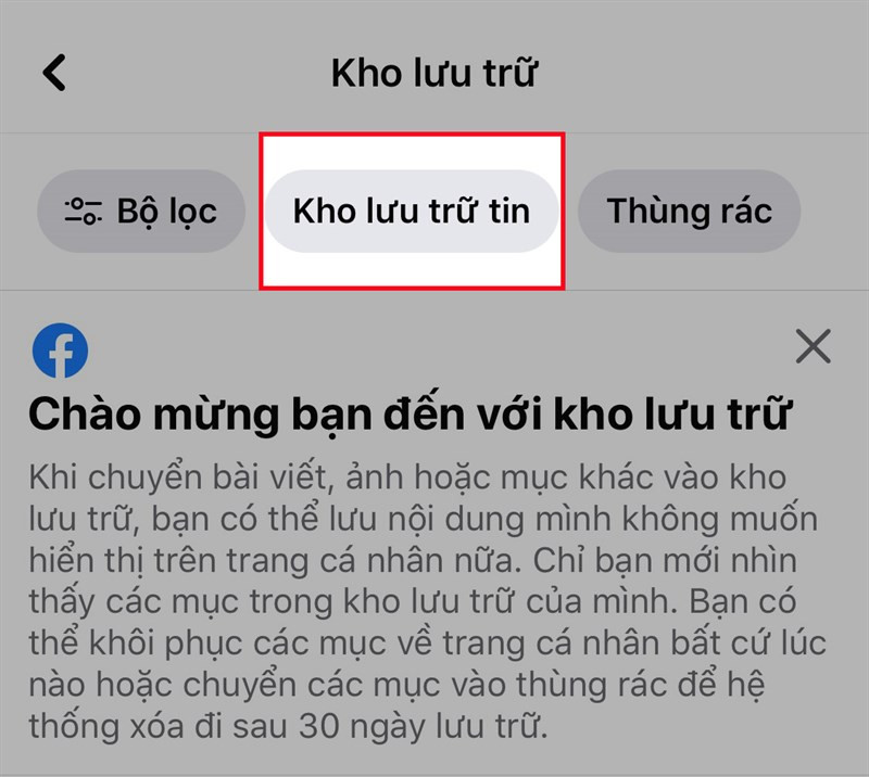 Chọn Kho lưu trữ tin