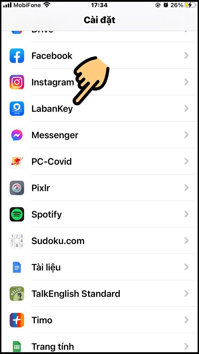 Chọn Laban Key trong Cài đặt