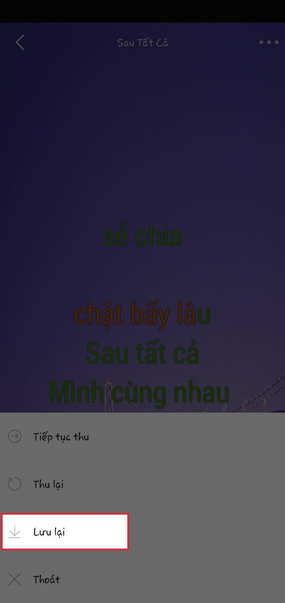 chọn Lưu lại