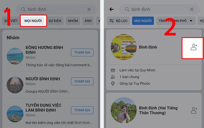 Chọn mọi người và chọn kết bạn