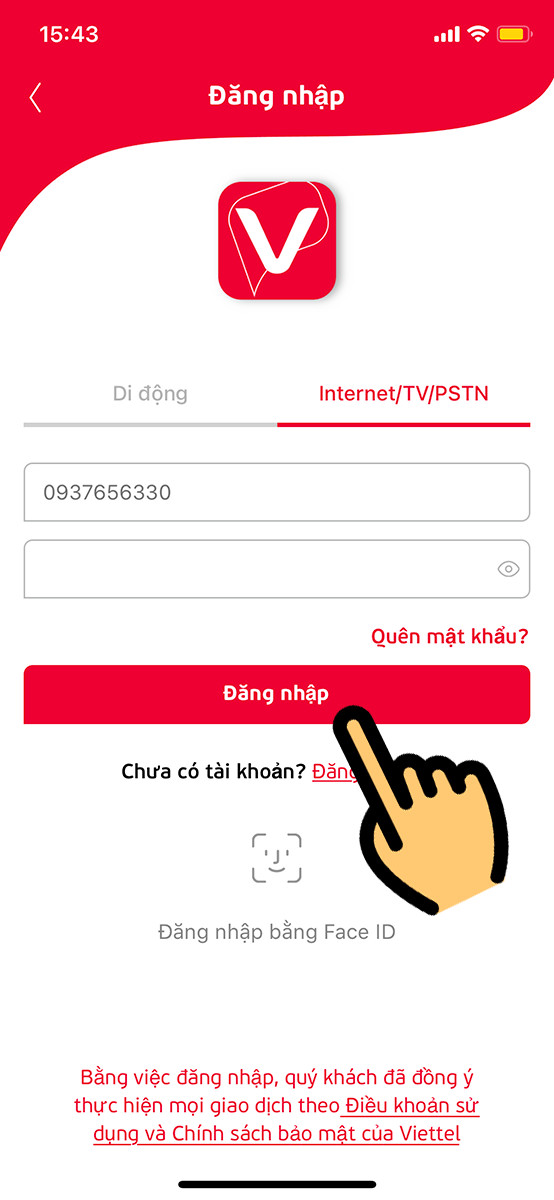 Chọn mục Internet/TV/PSTN