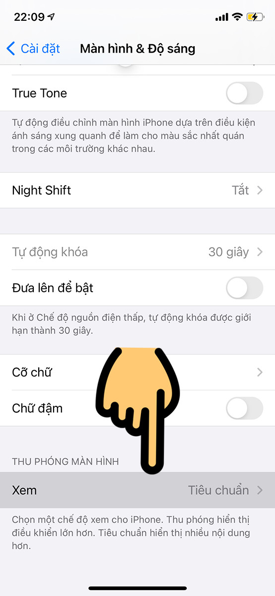 Chọn mục Xem