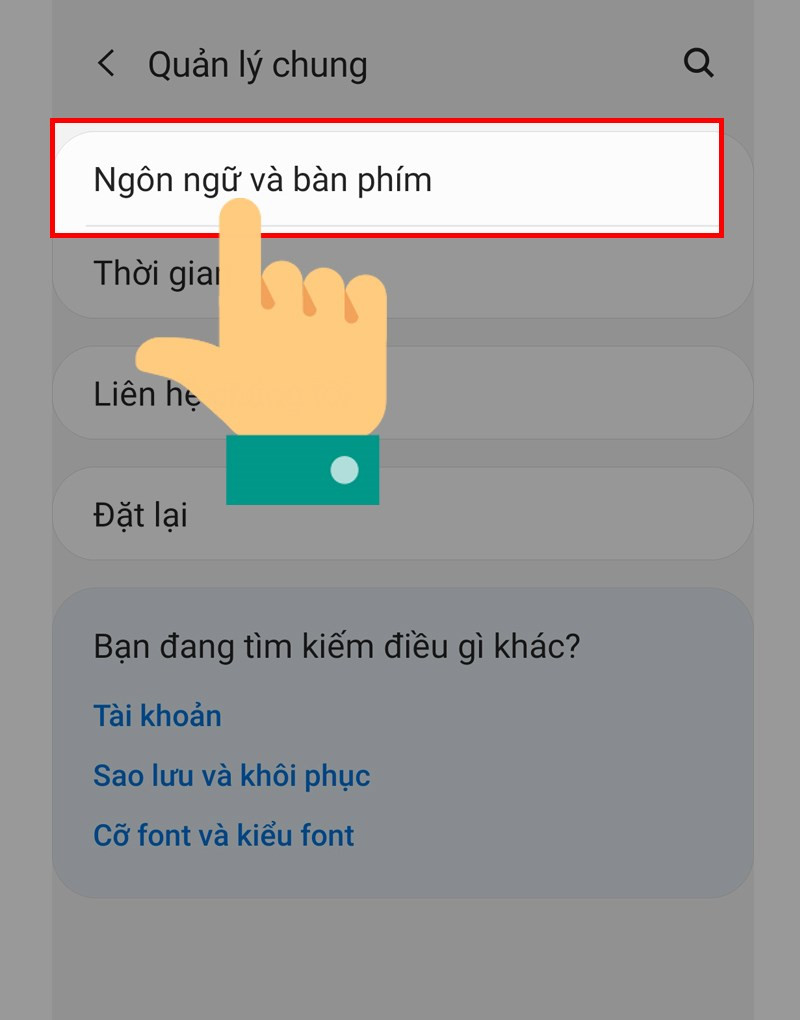 Chọn ngôn ngữ và bàn phím