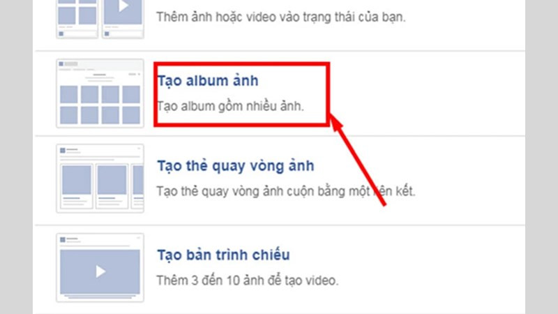 Chọn nhiều ảnh để đăng Facebook