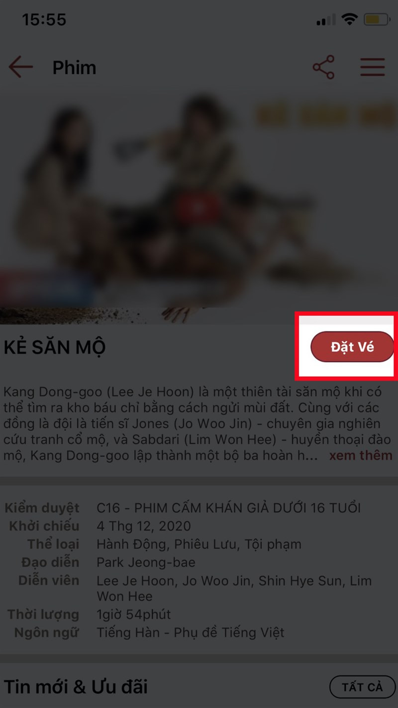 Chọn phim và đặt vé