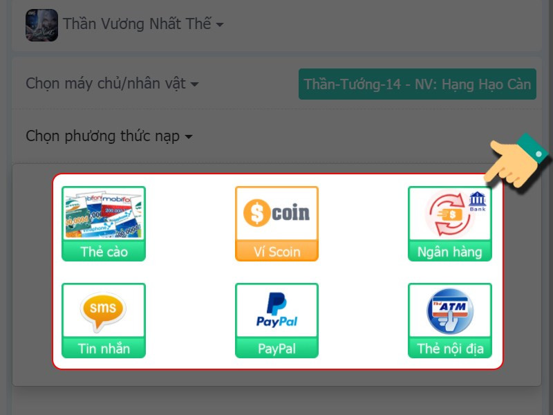 Chọn phương thức thanh toán