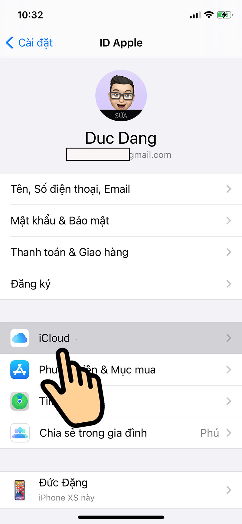 Chọn tài khoản Apple ID