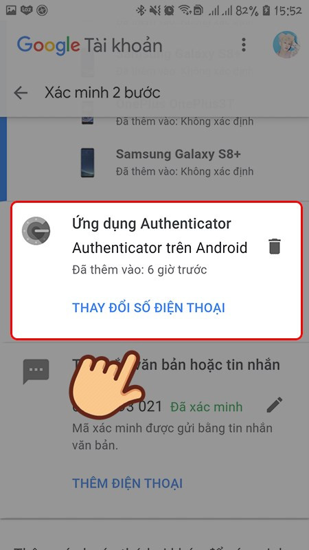 Chọn Thay đổi số điện thoại