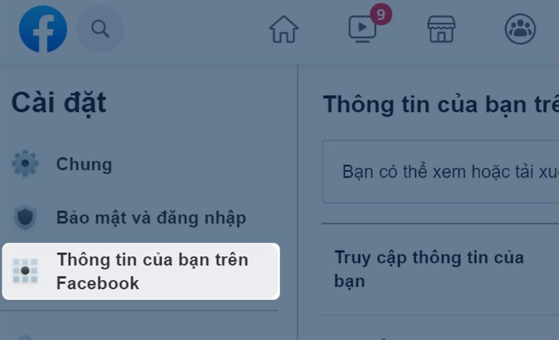 Chọn thông tin của bạn trên facebook