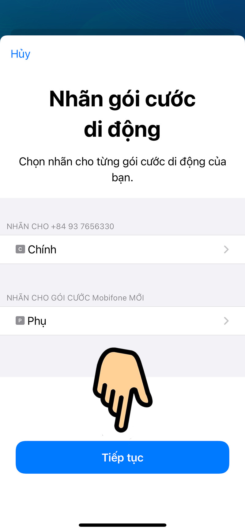 Chọn Tiếp tục.