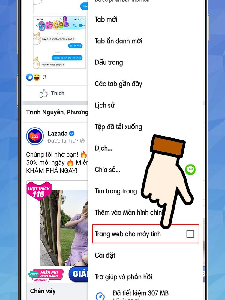 Chọn trang web cho máy tính.