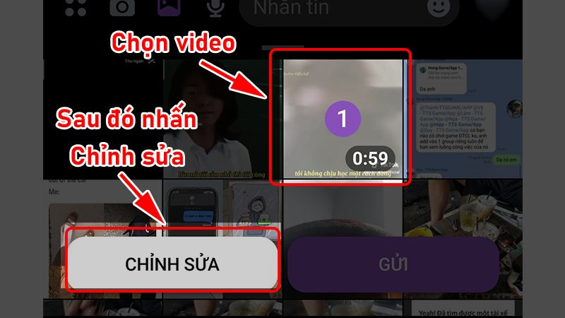 Chọn video và chỉnh sửa