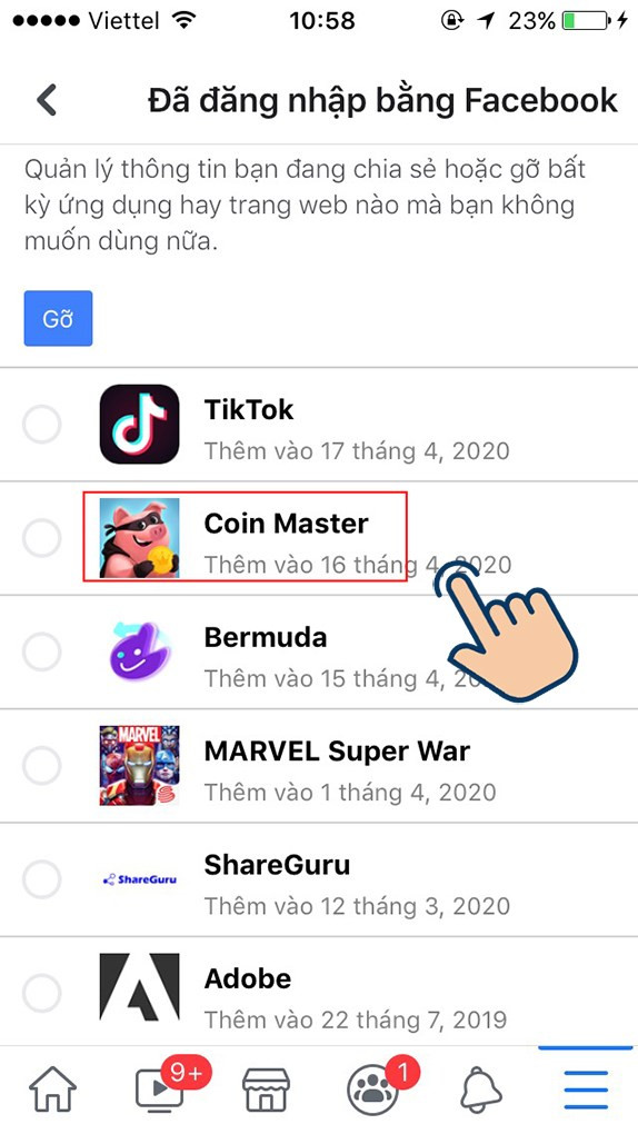 chọn v&agrave;o Coin Master để chỉnh sửa nh&eacute;.