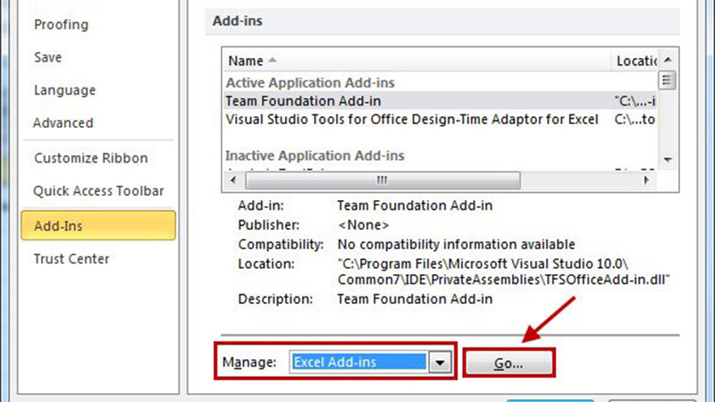 Chức năng Add-in trong Excel