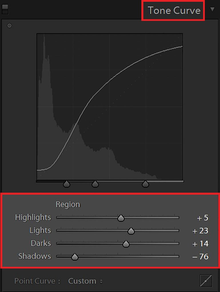 Chức năng Tone Curve