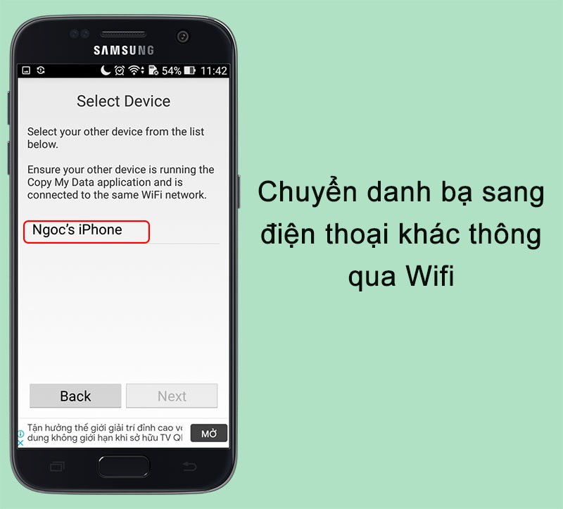 Chuyển danh bạ giữa hai điện thoại bằng Copy My Data