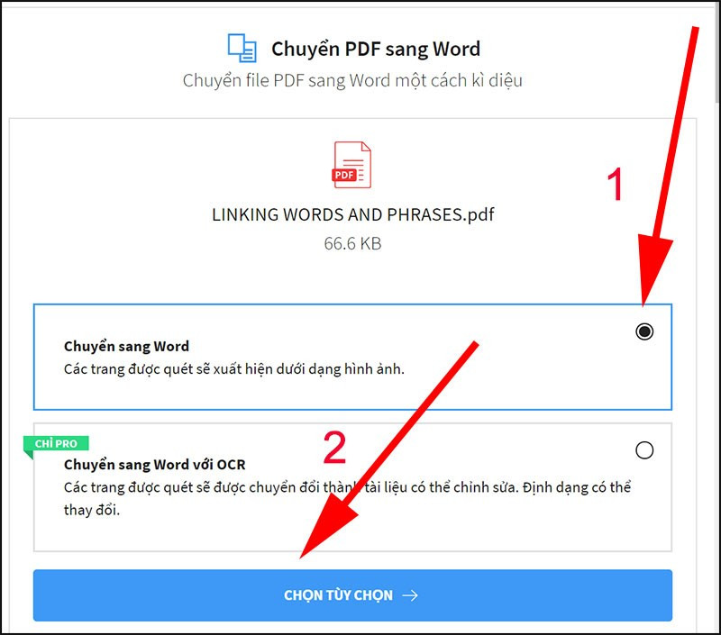 Chuyển đổi PDF sang Word với Smallpdf