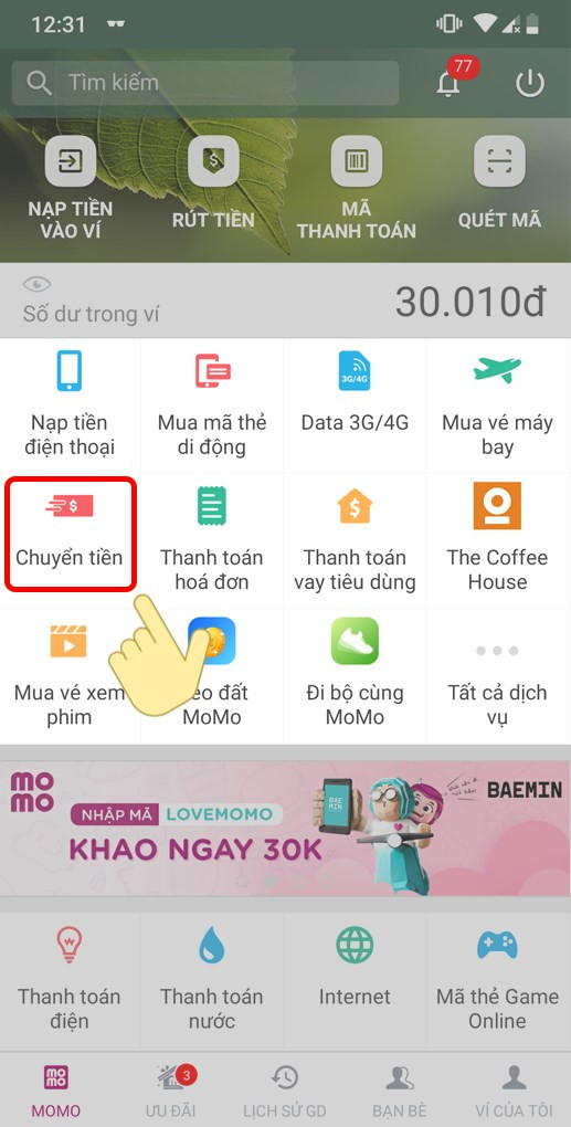 Chuyển tiền MoMo