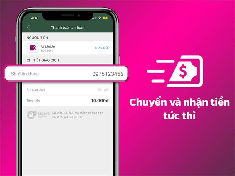 Chuyển tiền nhanh ch&oacute;ng, đơn giản