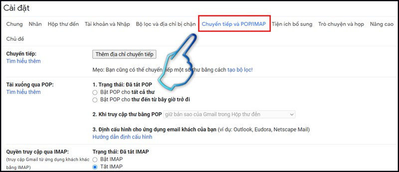 Chuyển tiếp và POP/IMAP