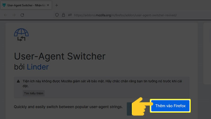 C&agrave;i đặt User-Agent Switcher