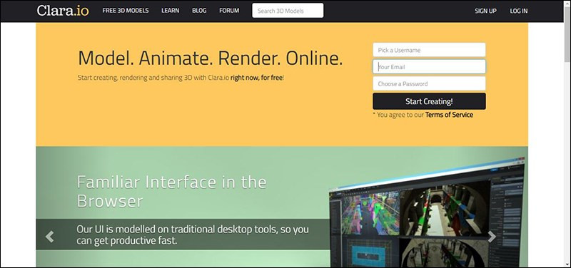 Clara.io - Thiết kế 3D trên đám mây
