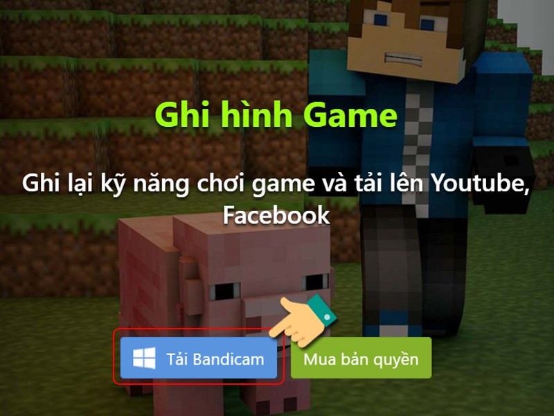 Click vào nút Tải Bandicam trên trang chủ