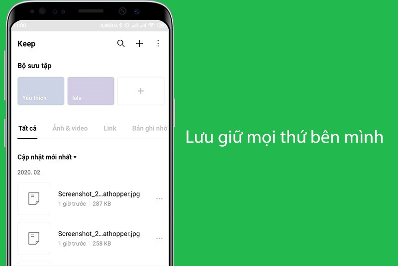 C&ocirc;ng cụ Keep trong Line gi&uacute;p bạn lưu giữ h&igrave;nh ảnh, tệp,...