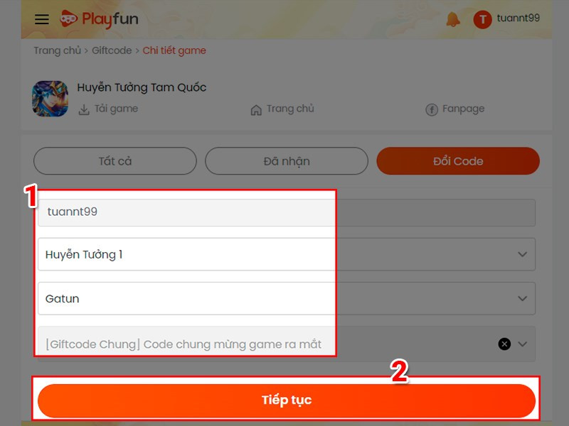 Hướng Dẫn Nhập Giftcode Huyễn Tưởng Tam Quốc Funtap Mới Nhất