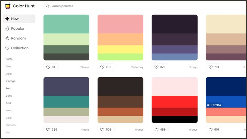 COLOR HUNT - Website phối màu đơn giản cho người mới bắt đầu