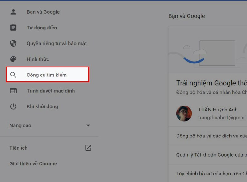 Công cụ tìm kiếm Chrome