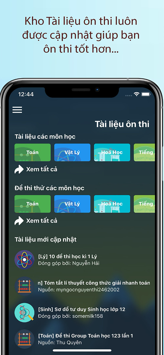  Cung cấp kho t&agrave;i liệu &ocirc;n thi