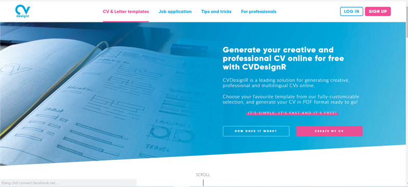 cvdesignr.com - trang web tạo CV miễn phí