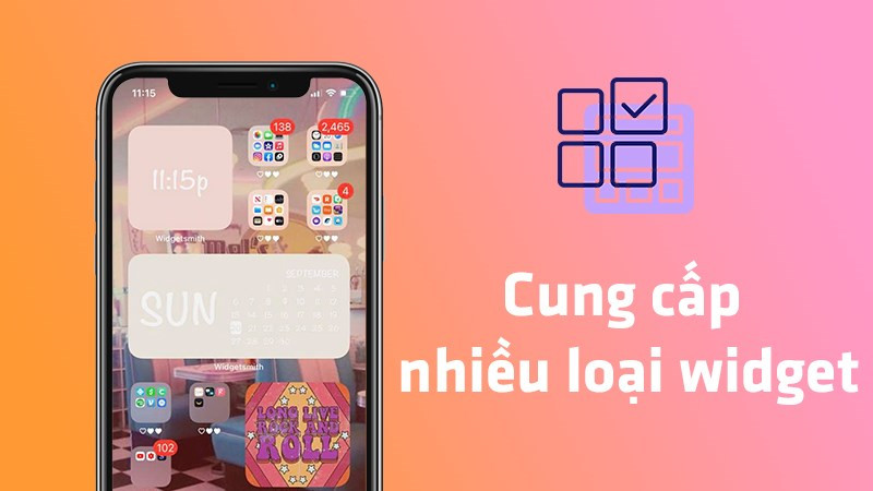 Đa dạng Widget trên Widgetsmith