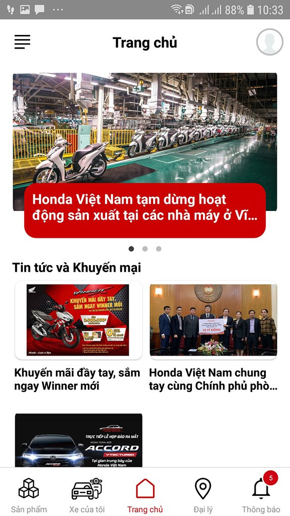 Đăng ký tài khoản My Honda+ thành công