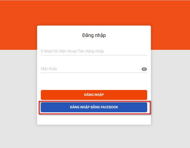 Đăng nhập bằng Facebook.