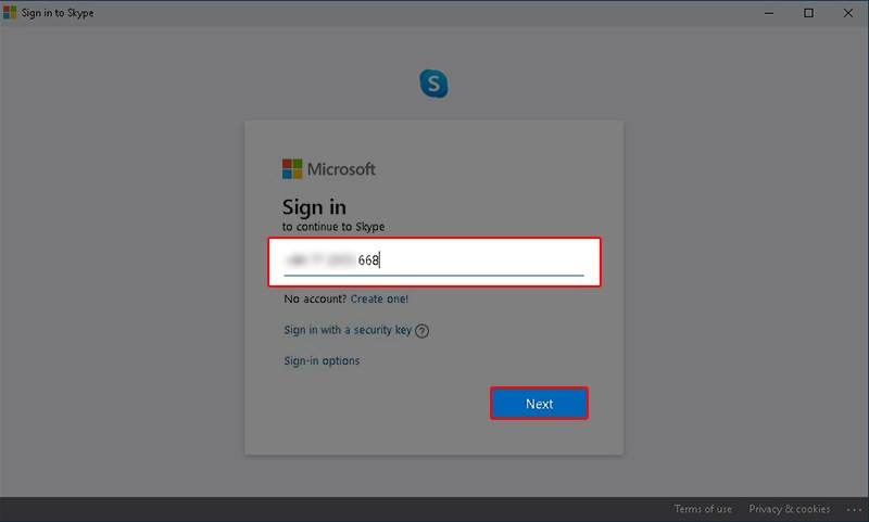 Đăng nhập Skype Web bằng Email/SĐT/ID