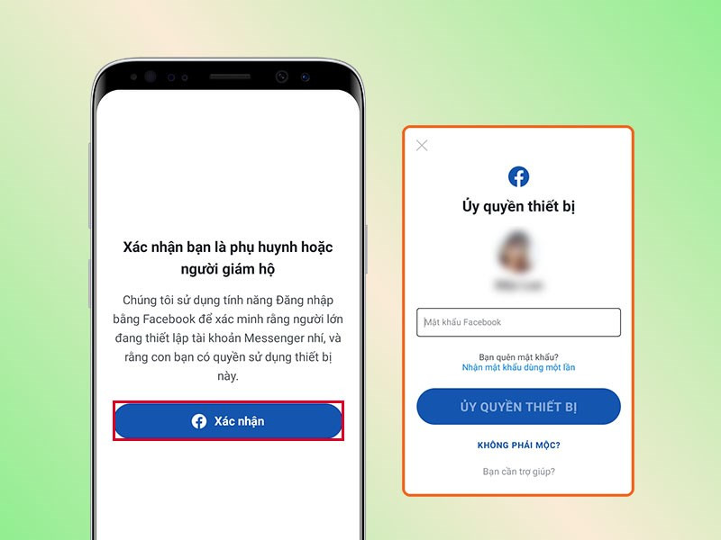 Đăng nhập tài khoản Facebook và xác nhận quyền sử dụng